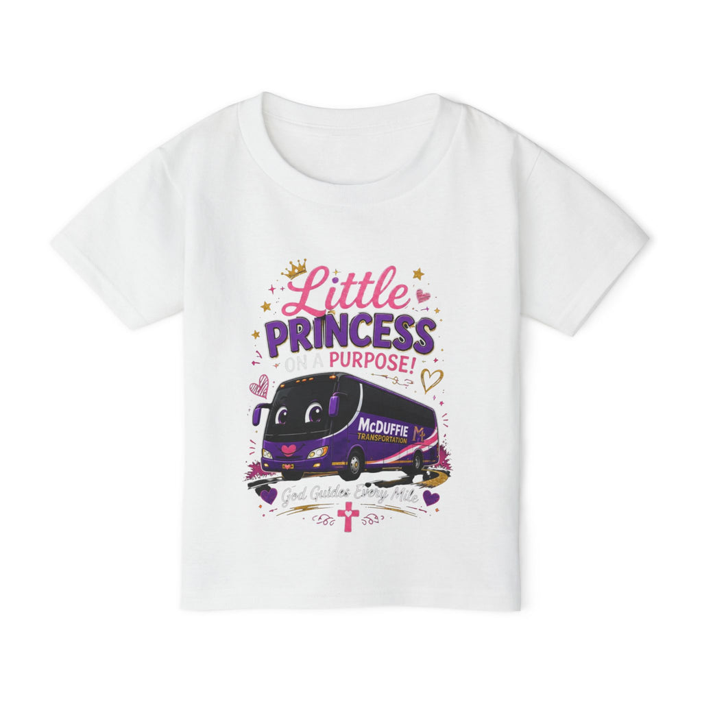 Toddler T-Shirt — "Little Princess of Purpose" Cute Purple Bus Design