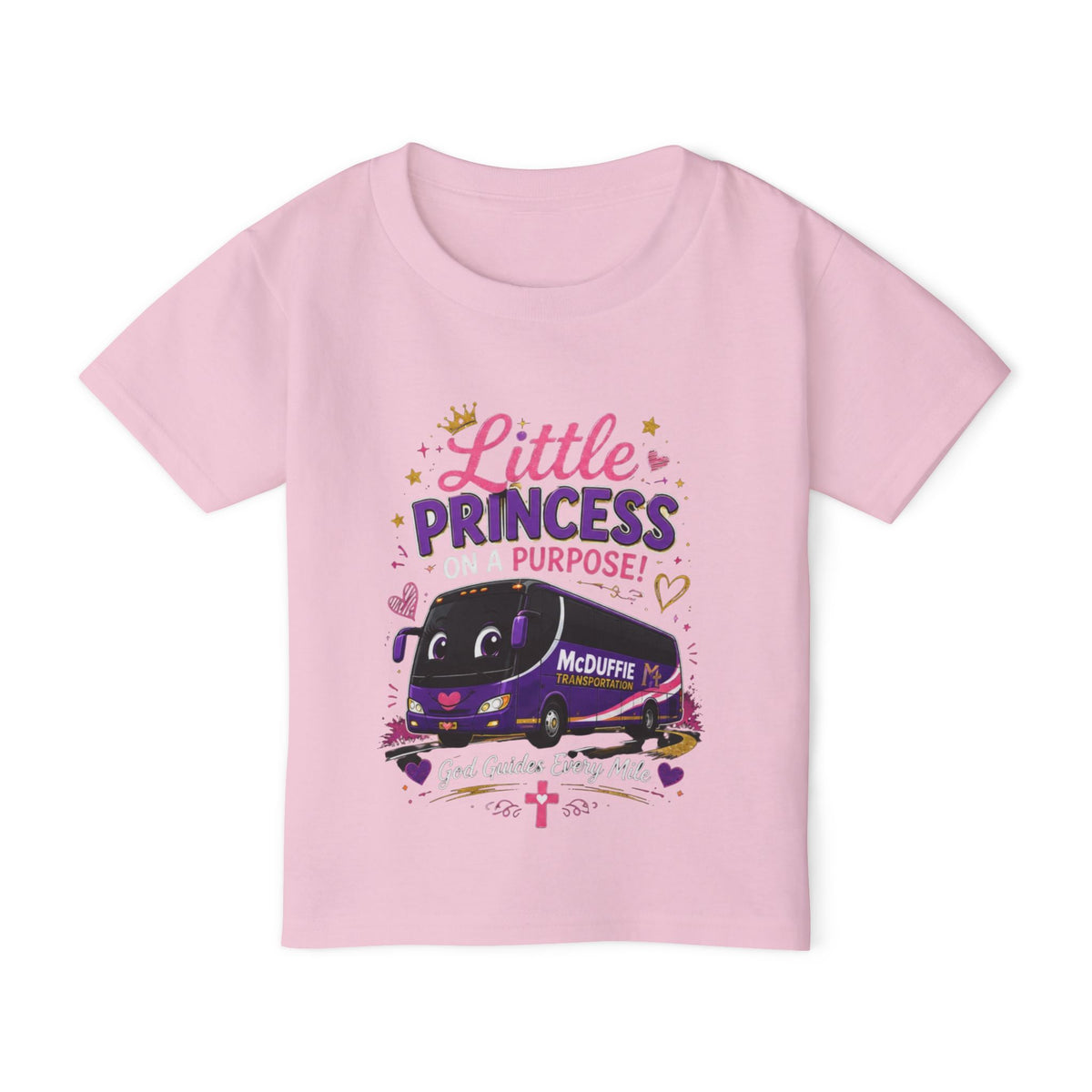 Toddler T-Shirt — "Little Princess of Purpose" Cute Purple Bus Design